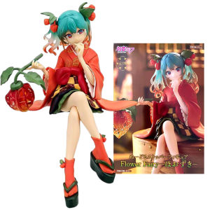 Bandai | 15cm Anime Hatsune Miku Figure -Flower Fairy Winter Cherry PVC Model Doll Toys Collection Desktop Decoration Fans/Gift Givers