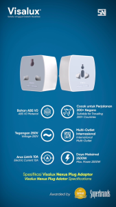 WokeOkay Travel Adaptor Universal / Steker Serbaguna White - Colokan Internasional Visalux Nexus