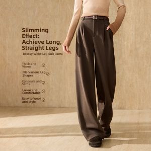 MOHANYIMEI | Elastic TR Pants with Layered Pleat Design