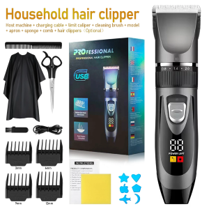 Professional Home Electric Hair Clipper Set with Digital Display USB Fast Charging Ceramic Blades & Long Battery Life