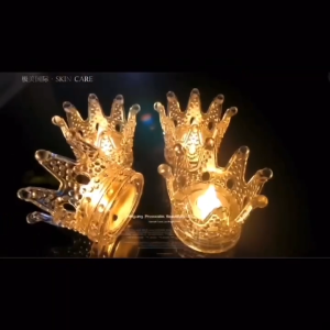 Believe Flameless Candle for Center Table - Honeycomb/Crown Design Acrylic Electric Candle LED Lights Battery Candle Light Tea Light Candle Battery Operated Tealights Candles Candle Lamp Ideal Warm White for Wedding Party/Christmas Decor