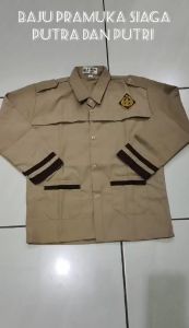 BAJU PRAMUKA SD SIAGA LIS COKLAT LENGAN PANJANG PUTRA DAN PUTRI/BAJU PRAMUKA SIAGA SD LAKI LAKI DAN PEREMPUAN/SERAGAM PRAMUKA SD