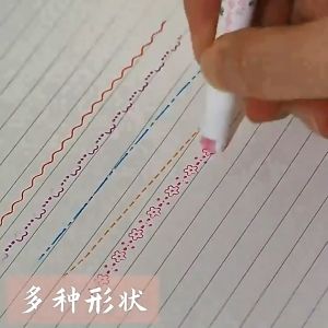 Line Shape Highlighter Isi 6 Warna / Set Line Pen Marker 6 in 1 / Spidol Roll Garis 6in1 Marker Pola