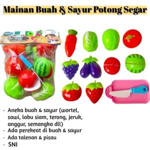 MURAH!!! (BISA COD) MAINAN EDUKASI ANEKA BUAH DAN SAYUR POTONG MAGNET TERDAPAT PISAU DAN TALENAN
