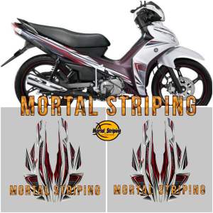 STIKER STRIPING LIS LES BODY YAMAHA JUPITER Z1 2012 MERAH PUTIH