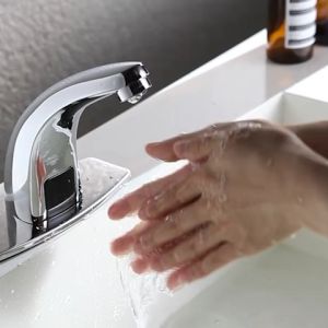 sensor faucet Automatic Sink Sensor Tap Hands Free Infrared Water Bathroom Basin Faucet Hands Free Auto Mixer Tap 感应水龙头 Alloy Automatic Infrared Sensor Sink Basin Faucet Hands Auto Mixer Tap Sensor Faucets Inductive Water Tap Bathroom Deck Mounted