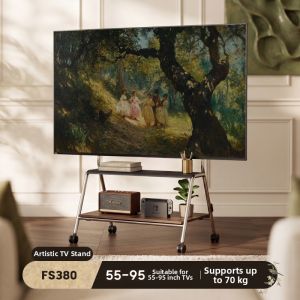 Brateck | Movable Stainless Steel TV Stand