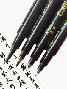 4 Different Size Refillable Soft Tip Pen for Calligraphy Sketching Tracing and Signing.