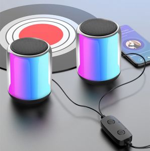TG NBY221 Cool Light RGB Effect 360° Stereo Surround Sound Computer Speaker Bluetooth V5.2 USB Plug and 3.5mm Audio Jack