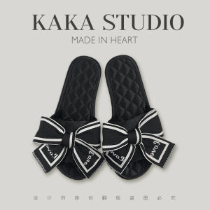 Love Knitted Butterfly Knot Home Slippers Satin Anti-slip Soft Bottom Ladies Indoor Outdoor Wear Spring Summer New Style