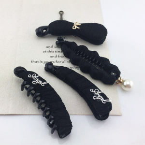 Recommended Small Black Butterfly Knot Banana Clip Hair Accessories Suitable for Thin Hair Korean Style Vertical Hairpins