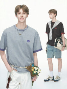 Áo Thun Cotton Cổ Tròn Màu Đối Chọi