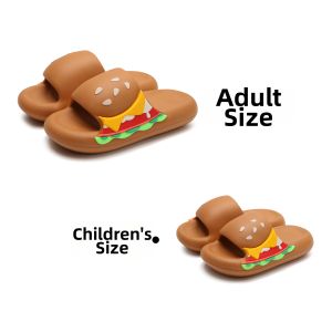 XIXITIAO | Cute Burger Design Arch Support Slip Resistant EVA Thick-soled Summer Slippers