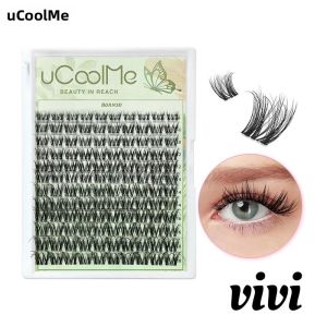 Mi Giả uCoolMe Born 3D ViVi Lashes Băng Dính Trong Suốt Tự Làm Siêu Mềm Mại Xù Mượt Kiểu D-curl 120 Chiếc Dụng Cụ Trang Điểm Tại Nhà Dành Cho Các Cô Gái