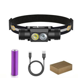 SOLOLANDOR White Red LED Mini Headlamp High Power Headlight 18650 Rechargeable USB Type-C Torch Camping Hunting Flashlight Lamp