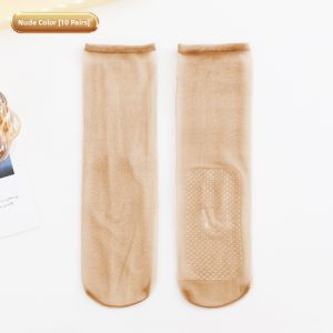 Anti-Rip Non-Slip Thin Transparent Short Socks