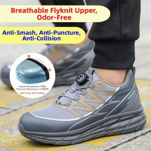 New Steel Toe Safety Shoes Womens Breathable Anti-impact Lightweight Soft Bottom Work Shoes Slip Resistant Fireproof High Temperature Resistant