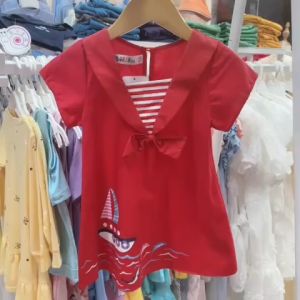 Đầm thủy thủ mặc hè cho bé gái đầm chữ A cho bé gái đầm suông cho bé gái