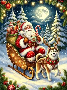 HUACAN Diamond Painting Santa Claus Cartoon Full Square Round Drill Rhinestones Mosaic 5d Christmas Tree Winter Snow Diy