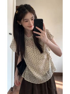 Y6Y | Design Polka Dot Chiffon Blouse Summer New Arrival Stylish Versatile Flounce Sleeve