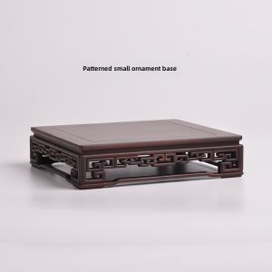 Rosewood Classical Rectangular Flower Pot Vase Jade Stone Buddha Statue Tea Set Bronze Crafts Decoration Solid Wood Base