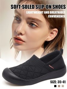 Cloth Shoes/Womens Shoes Summer Shallow-Mouth Shoes/Flying Woven Soft Sole Soft Surface Breathable Non-Slip Comfortable Mothers Shoes/Round-Toed Shoes