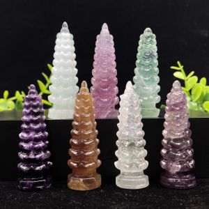 1PC Fluorite Point Crystal Fluorite Crystal Stone Wand Pointed & Faceted Prism Bar for Reiki Chakra Deco