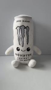 New Simulation White Energy Drink Can Shaped Plush Toy Zero Sugar Theme Soft Stuffed Doll Desktop Ornament Holiday Gift For Fans