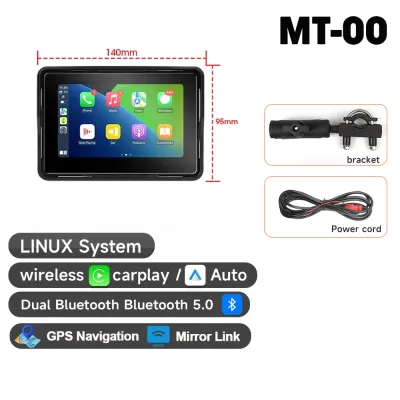 Jansite Motorcycle DVR IPX7 Waterproof Wireless Carplay Android Auto Display IPS Screen Portable GPS Navigation Monitor