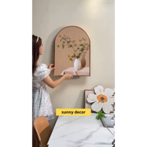 Bộ 3 Tranh Tráng Gương CÔ GÁI HOA HỒNG TRỪU TƯỢNG trang trí nội thấtTranh Đồng Hồ Nghệ Thuật Decor Phòng ngủ khách sạn