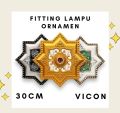 ORNAMEN LAMPU PLAFON PVC 30x30 / ORNAMEN LAMPU PLAFON PVC / FITTING ORNAMEN PVC / FITING HIAS PLAFON GYPSUM 30 CM ORNAMEN PLAFON GYPSUM PVC /GRC FITING DEKORASI PLAFON/PLAVON GIPSUM/PLAVON PVC. 