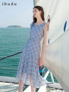 3COLOUR·S | Plaid Sleeveless Tied A-Line Long Dress