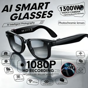 Smart AI Glasses 13MP Camera Video Recording AI Photo Recognition Answer Sunglasses Bluetooth Handsfree Call Music Play