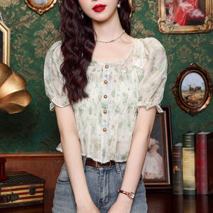 DAIXIANGFEIZI | Floral Chiffon Blouse
