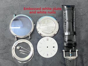 Watch Accessories Full Set Compatible with 2824 2892 2130 9019 Core Watch Case Leather Band Thin Profile Pin Buckle Interface