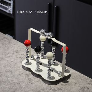 ตู้เสื้อผ้าแบบมีที่วางแก้วน้ำแบบมีที่จับด้านบน ตู้แก้วน้ำแบบตั้งขึ้นได้ ป้องกันฝุ่น แก้วน้ำแบบกลวง จัดระเบียบได้เรียบหรู