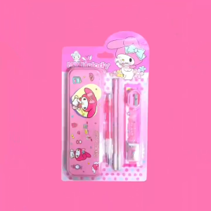 7in1 Mechanical Pencil Set for Kids + Kuromi Gift Set! Complete School Supplies with Kuromi Pencil Case & Sanrio Pencil Set — Must-Have for Kuromi Fans & Cartoon Stationery Enthusiasts!