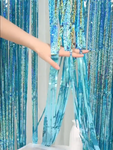 Party Backdrop Curtain Metallic Foil Fringe Shimmer Photo Backdrop Birthday Wedding Party Decoration