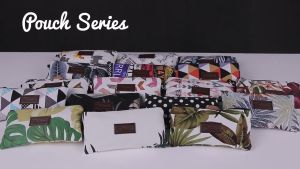 Souvenir Dompet / Pouch Tenteng Kosmetik Kanvas Unik Terlaris Hitam