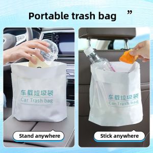 MONLEYTA | Car Trash Bag Holder Sticky Vehicle Interior Storage Tube Disposable Car Garbage Can Rear Seat Organization Auto Accessories