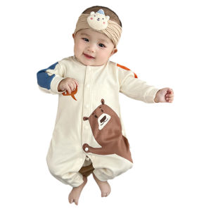 Baby Jumpsuit Pure Cotton Baby Clothes Long Sleeves Cartoon Cute One Month Old Outfit Newborn Rompers Romper Spring and Autumn