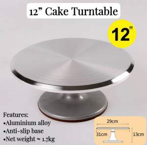 Cake Turntable - 12 inch Rotating Cake Stand with Anti-Slip base
