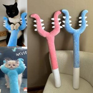 Plush Cat Teaser Long Fork Shape Funny Cat Stick 70cm Dog Interactive Toys Room
