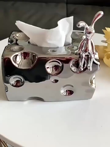 Cheese-shaped Ceramic Crafts Cheese-shaped Tissue Box Tissue Can Multifunctional Modern