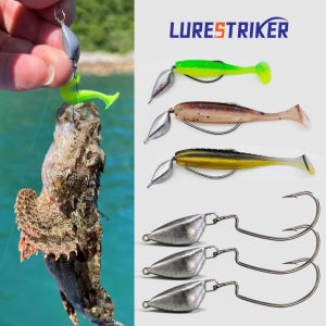 Lurestiker 5pcs 3.5g 5g 7g 10g 12g 14g soft worm offset fishing hook tackle jig head hook deepwater sinker drop fishing hooks