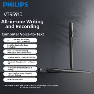 PHILIPS | HD Recording Noise Reduction Portable Voice-to-Text Recorder Pen