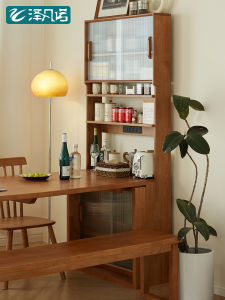 Ultra-Thin Solid Wood Dining Room Sideboard Storage Cabinet Modern Simple Nordic Multi-Function Kitchen Restaurant Storage Cabinet