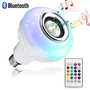 12W E27 Bluetooth Speaker Music Bulb Wireless Remote Control RGB LED Light Color Changing Lamp Bedroom Home Decor Lighting