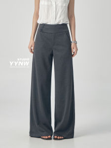 YYNW | Quần Tây Xám Dáng Rộng Thoáng Mát Cao Bụng