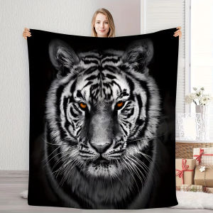 VIKAMA Domineering Tiger Head Cover Blanket Simulation Tiger Pattern Living Room Bedroom Blanket Trend Essential Blanket